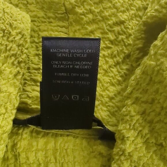 Ali Miles Blouse Womens Medium Green Asymmetrical Art Tunic Chartreuse - Picture 9 of 11